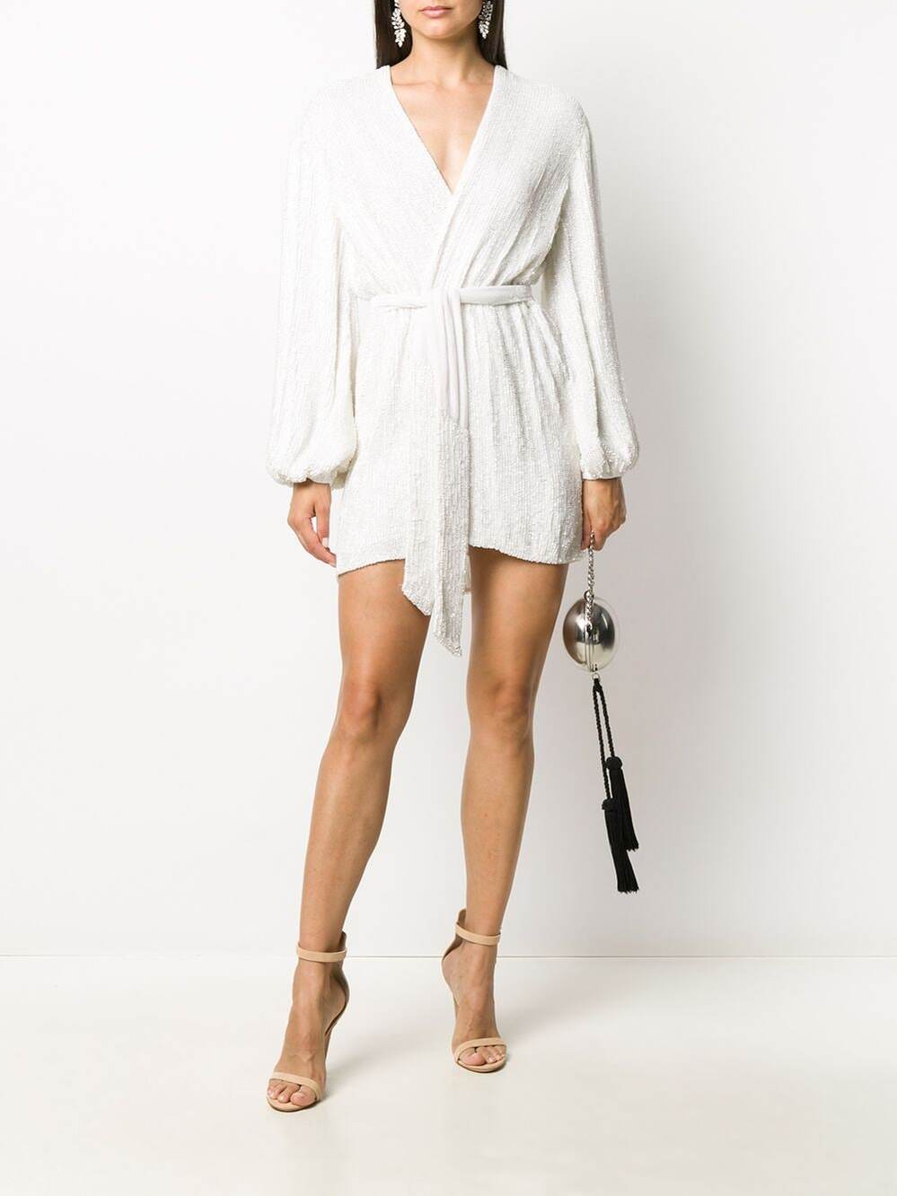 Retrofete Womens Gabrielle sequinned Wrap Mini Dress Size M NWT